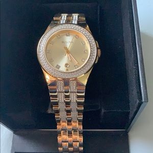 Bulova Gold tone Swarovski Crystal men’s watch